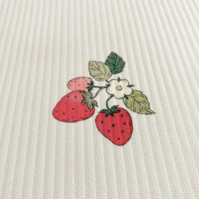 91家纺网 家纺一手货源 找家纺 星座家纺 2025新款复合提花凉感丝凉席三件套床笠款 奶油草莓-床笠款