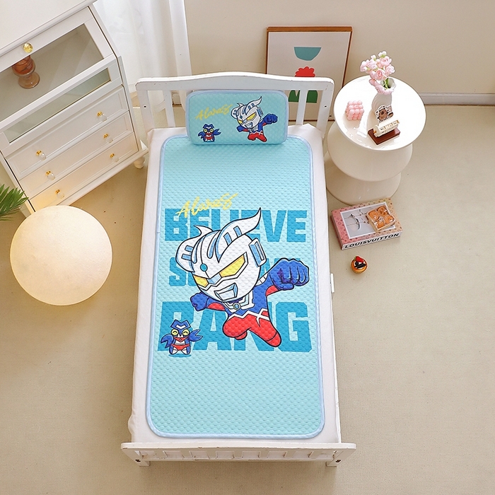 91家纺网 家纺一手货源 找家纺 八零年代  2025新款3D凉豆豆大版卡通儿童凉席夏被三件套冰豆豆凉席 凉豆豆赛 罗