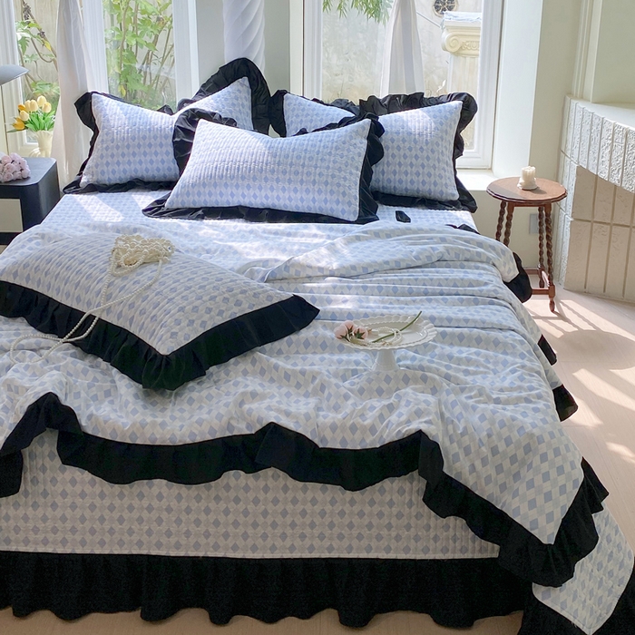 91家纺网 家纺一手货源 找家纺 （总）老k 2025新款水洗棉花边夏被夏凉被空调被