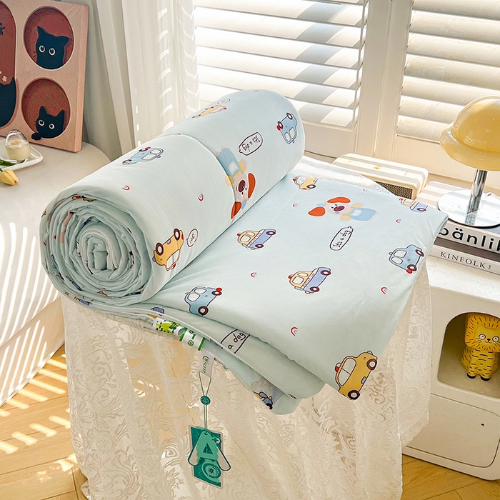 91家纺网 家纺一手货源 找家纺 （总）好梦来家纺（原锦茂家纺） 2025年新款A类数码印花纯色夏凉被凉感丝数夏被冰淇淋夏被空调被西瓜被真丝天丝