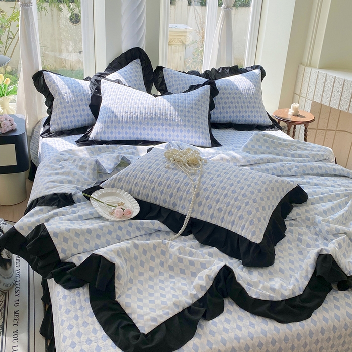 91家纺网 家纺一手货源 找家纺 （总）老k 2025新款水洗棉花边夏被夏凉被空调被