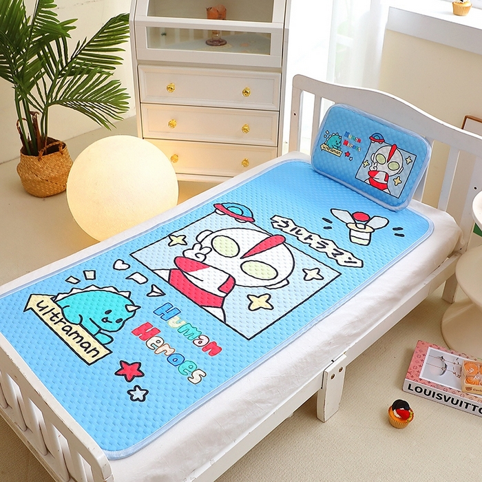 91家纺网 家纺一手货源 找家纺 八零年代  2025新款3D凉豆豆大版卡通儿童凉席夏被三件套冰豆豆凉席 凉豆豆凹凸曼