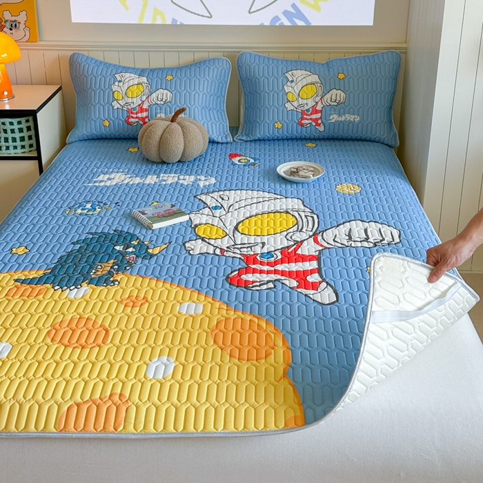 91家纺网 家纺一手货源 找家纺 金爱家 2025新款奥特曼乳胶凉席席子 乳胶-奥特曼之光