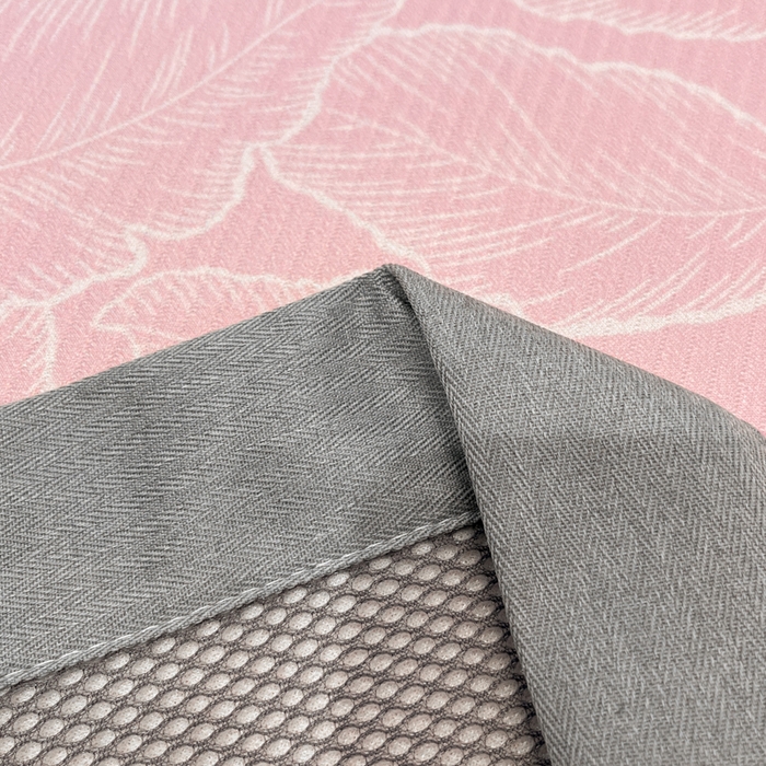 91家纺网 家纺一手货源 找家纺 星座家纺 2025新款复合提花凉感丝凉席三件套平铺款 叶之语-粉