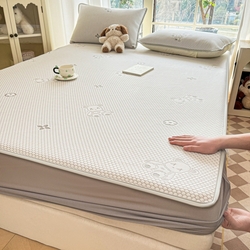 91家纺网 家纺一手货源 找家纺 静缘分2025新款直播爆款凉豆豆冰丝凉席三件套床笠款可水洗机洗夏季凉感冰豆豆空调席软席子 宝贝熊-驼,宝贝熊-驼