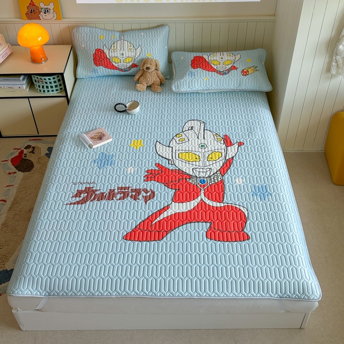 91家纺网 家纺一手货源 找家纺 金爱家 2025新款奥特曼乳胶凉席席子 乳胶-超级英雄