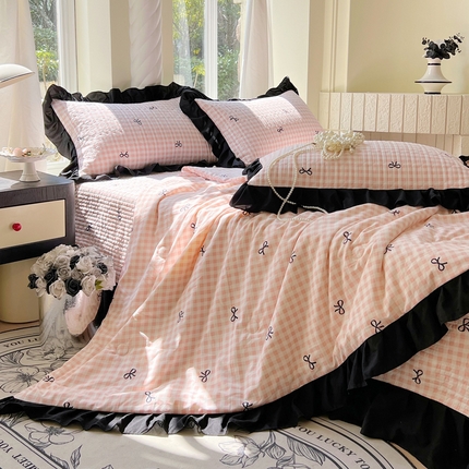 91家纺网 家纺一手货源 找家纺 （总）老k 2025新款水洗棉花边夏被夏凉被空调被