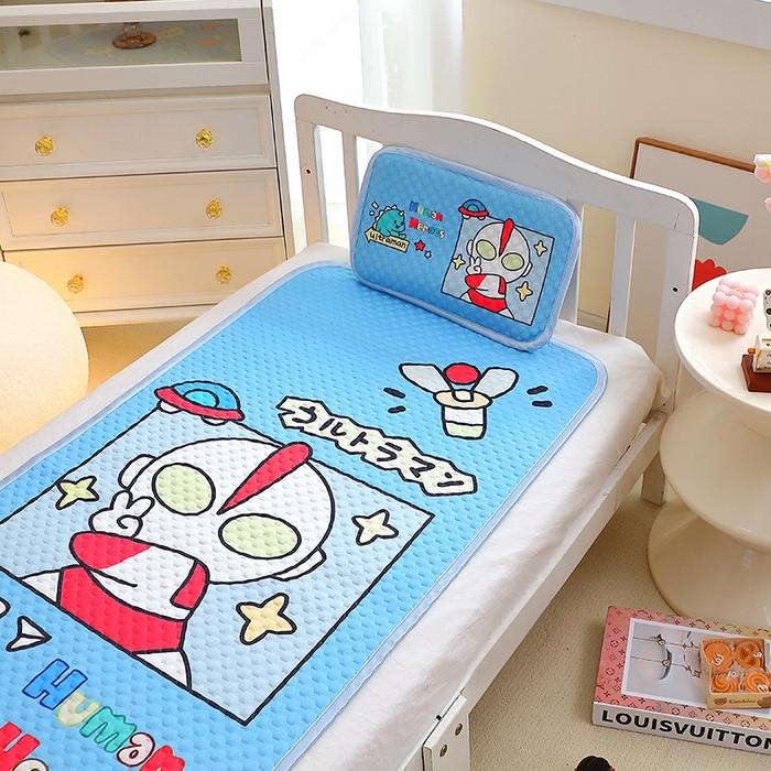 91家纺网 家纺一手货源 找家纺 八零年代  2025新款3D凉豆豆大版卡通儿童凉席夏被三件套冰豆豆凉席 凉豆豆凹凸曼