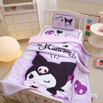 91家纺网 家纺一手货源 找家纺 （总）2025新款3D凉豆豆大版三丽鸥正版授权儿童凉席夏被三件套