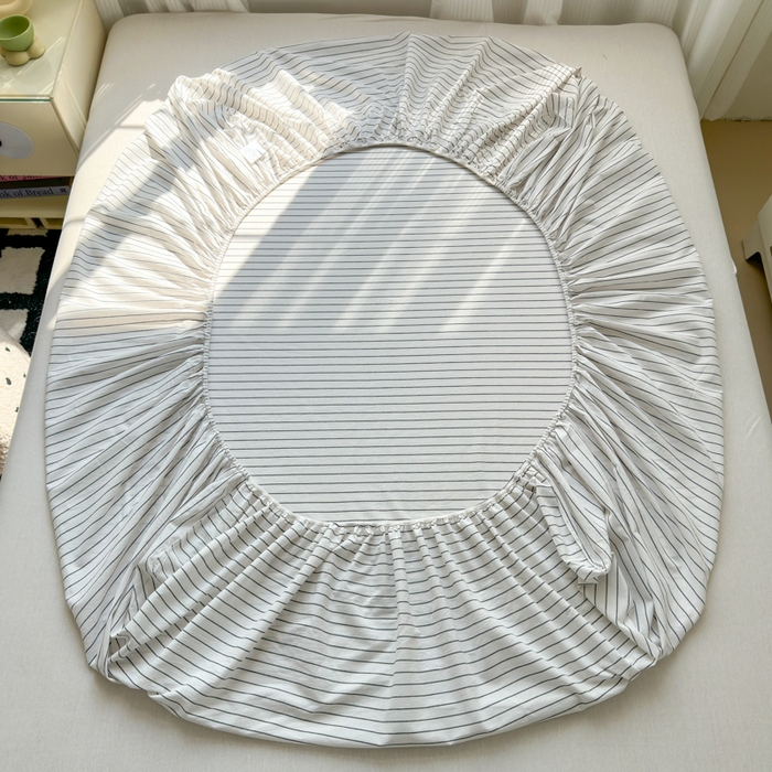 91家纺网 家纺一手货源 找家纺 丽涵家纺 丽涵新品 全棉色织水洗棉单品床笠-床笠三件套 黑白条