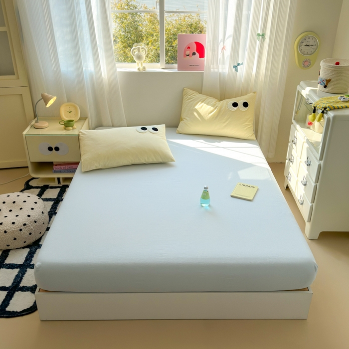 91家纺网 家纺一手货源 找家纺 丽涵家纺 丽涵新品 全棉色织水洗棉单品床笠-床笠三件套 绮梦兰