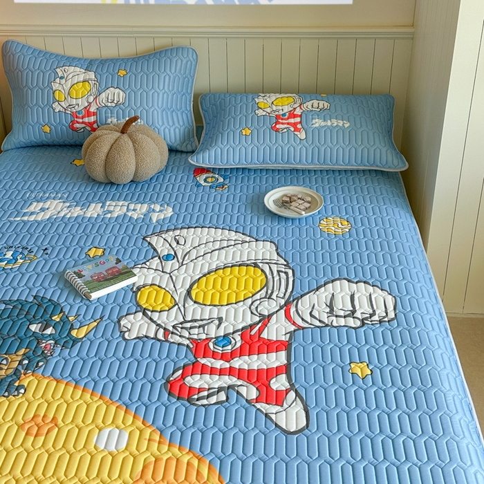 91家纺网 家纺一手货源 找家纺 金爱家 2025新款奥特曼乳胶凉席席子 乳胶-奥特曼之光