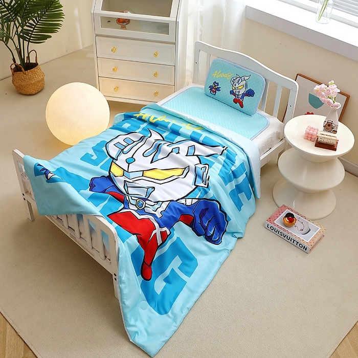 91家纺网 家纺一手货源 找家纺 八零年代  2025新款3D凉豆豆大版卡通儿童凉席夏被三件套冰豆豆凉席 凉豆豆赛 罗