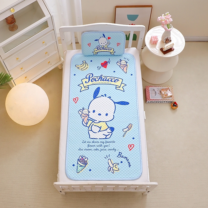 91家纺网 家纺一手货源 找家纺 2025新款3D凉豆豆大版三丽鸥正版授权儿童凉席夏被三件套 凉豆豆 帕恰狗