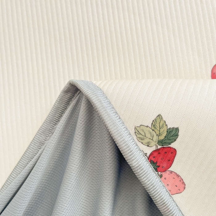 91家纺网 家纺一手货源 找家纺 星座家纺 2025新款复合提花凉感丝凉席三件套床笠款 奶油草莓-床笠款