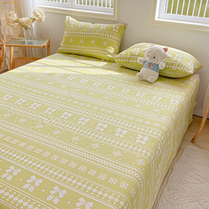 91家纺网 家纺一手货源 找家纺 （总）爱彼家纺 2025新款热门卡通条纹原棉老粗布凉席床单