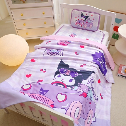 91家纺网 家纺一手货源 找家纺 （总）2025新款3D凉豆豆大版三丽鸥正版授权儿童凉席夏被三件套