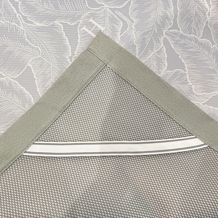 91家纺网 家纺一手货源 找家纺 星座家纺 2025新款复合提花凉感丝凉席三件套平铺款 叶之语-灰