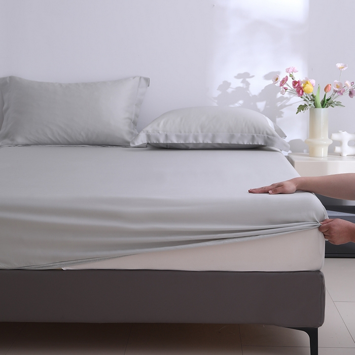 91家纺网 家纺一手货源 找家纺 寝柔2025春夏新款50S纯色天丝床笠单件席梦思床垫棕垫保护套凉感（有质检报告） 星空灰