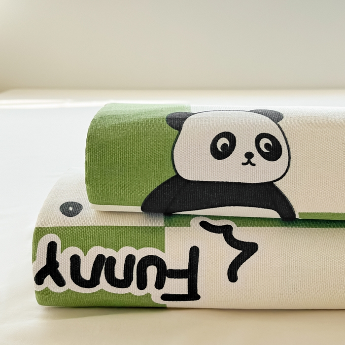 91家纺网 家纺一手货源 找家纺 爱彼家纺 2025新款热门卡通条纹原棉老粗布凉席床单 背包熊