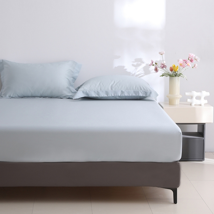 91家纺网 家纺一手货源 找家纺 寝柔2025春夏新款50S纯色天丝床笠单件席梦思床垫棕垫保护套凉感（有质检报告） 海岛兰