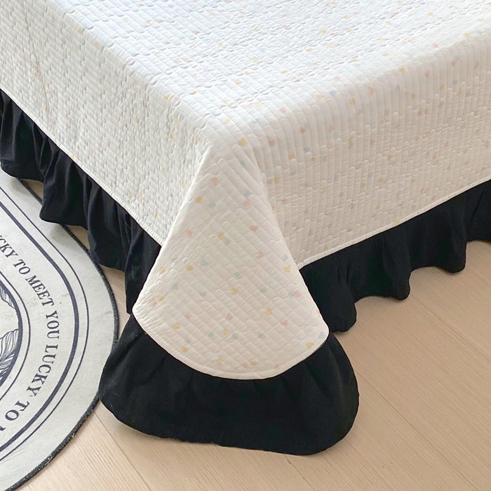 91家纺网 家纺一手货源 找家纺 （总）老k2025新款亲肤舒适水洗棉花边床盖三件套