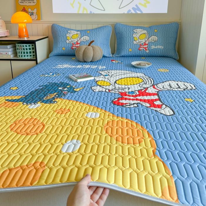 91家纺网 家纺一手货源 找家纺 金爱家 2025新款奥特曼乳胶凉席席子 乳胶-奥特曼之光