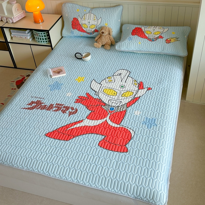 91家纺网 家纺一手货源 找家纺 金爱家 2025新款奥特曼乳胶凉席席子 乳胶-超级英雄