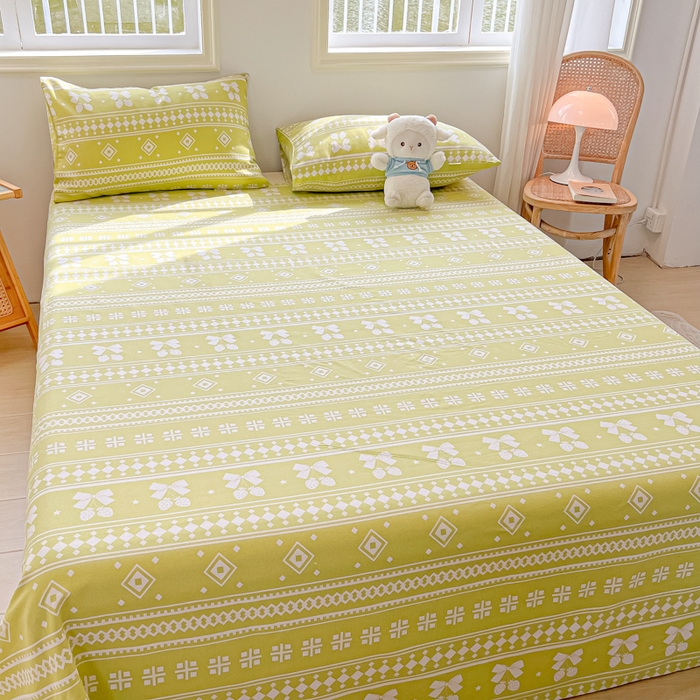 91家纺网 家纺一手货源 找家纺 （总）爱彼家纺 2025新款热门卡通条纹原棉老粗布凉席床单