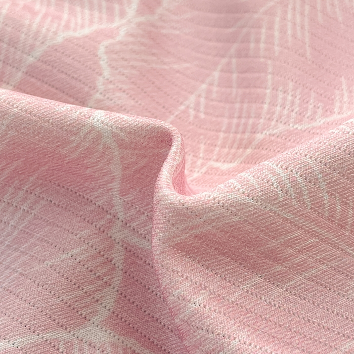 91家纺网 家纺一手货源 找家纺 星座家纺 2025新款复合提花凉感丝凉席三件套床笠款 叶之语-粉 床笠款