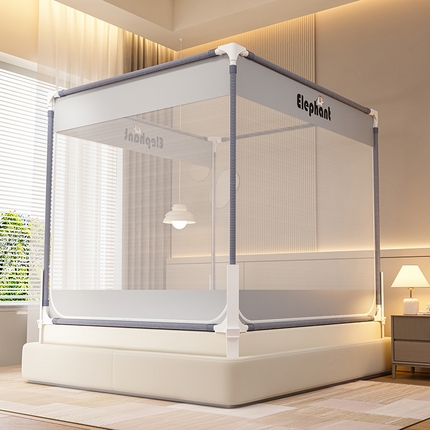 海虹蚊帐 2025新款高级围栏2302款升级加粗压脚支架全底外穿杆防摔坐床蚊帐 小勇象