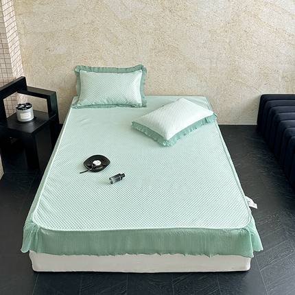 源舜 2025新款冰云纱凉豆豆冰豆豆花边凉席 冰云纱-浅蓝