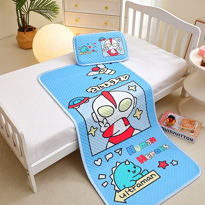 91家纺网 家纺一手货源 找家纺 八零年代  2025新款3D凉豆豆大版卡通儿童凉席夏被三件套冰豆豆凉席 凉豆豆凹凸曼