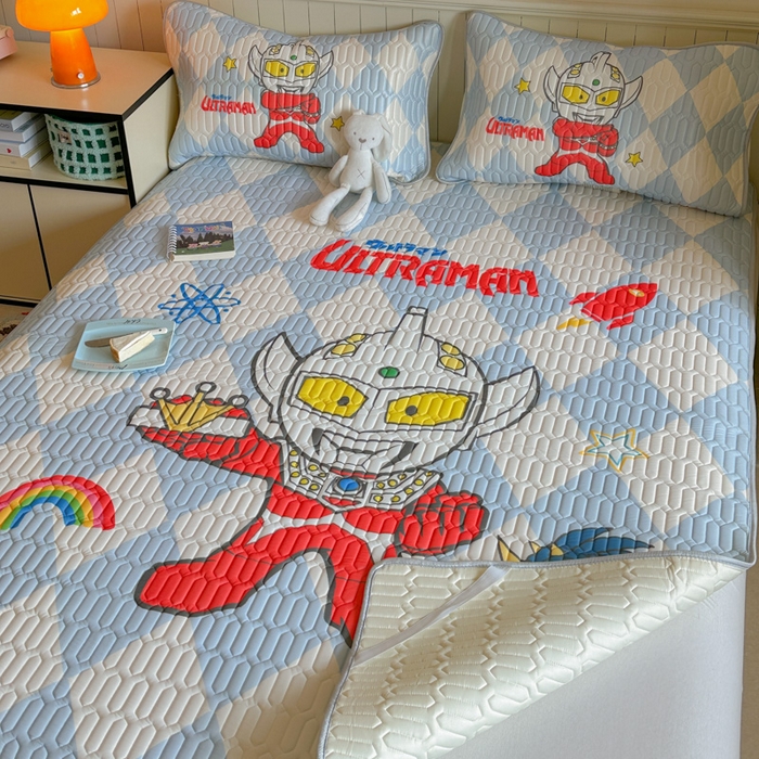 91家纺网 家纺一手货源 找家纺 金爱家 2025新款奥特曼乳胶凉席席子 乳胶-奥特曼徽章