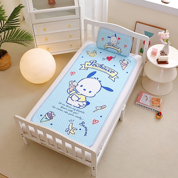 91家纺网 家纺一手货源 找家纺 2025新款3D凉豆豆大版三丽鸥正版授权儿童凉席夏被三件套 凉豆豆 帕恰狗