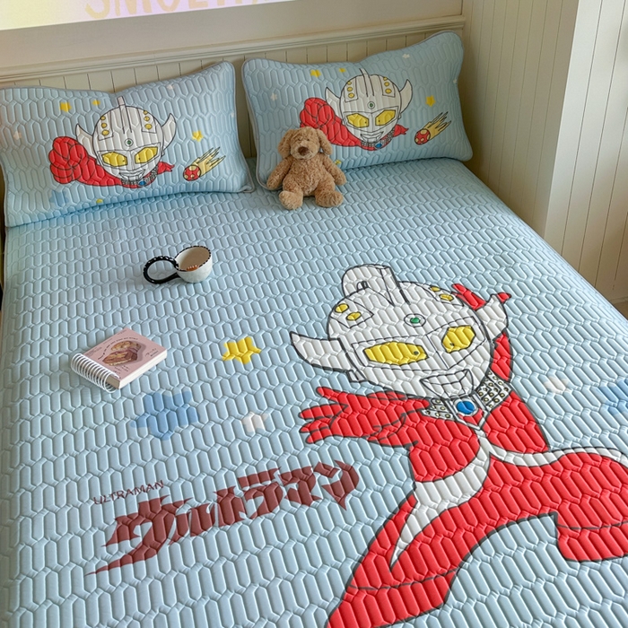 91家纺网 家纺一手货源 找家纺 金爱家 2025新款奥特曼乳胶凉席席子 乳胶-超级英雄