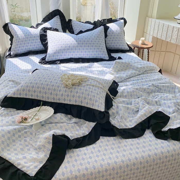 91家纺网 家纺一手货源 找家纺 （总）老k 2025新款水洗棉花边夏被夏凉被空调被