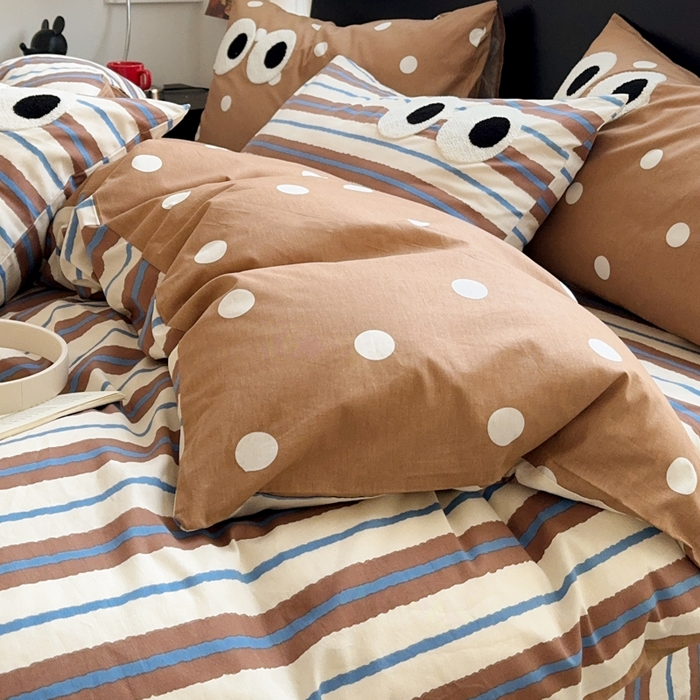 91家纺网 家纺一手货源 找家纺 吉象 2025新款大眼睛毛巾绣四件套 大眼睛-摩登米兰