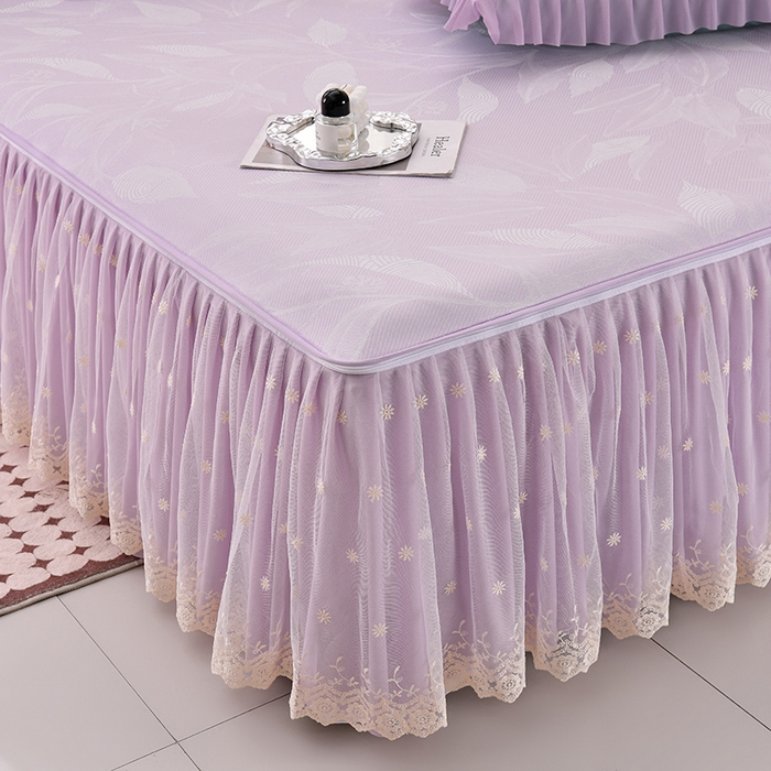 91家纺网 家纺一手货源 找家纺 家之硕家纺 2025春夏新款凉感提花凉席三件套-夏日清凉系列 夏日清凉---紫