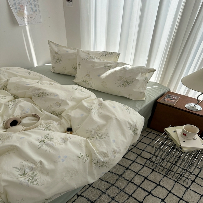 91家纺网 家纺一手货源 找家纺 （总）尺素 全棉卡通可爱儿童四件套纯棉活性A类被套学生宿舍三件套1.8床笠双人床单