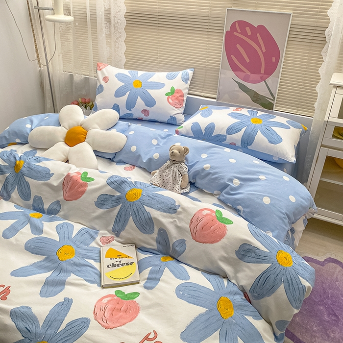 91家纺网 家纺一手货源 找家纺 吉象家纺13070全棉四件套纯棉四件套直播小清新男孩女小情调