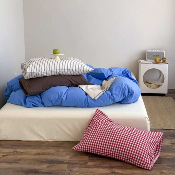 91家纺网 家纺一手货源 找家纺 （总）艾沁2025新款全棉水洗棉撞色混搭四件套