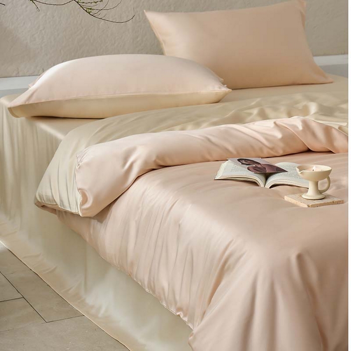 91家纺网 家纺一手货源 找家纺 咏绒家纺工厂店 2025新款60支奥地利兰精天丝纯色天丝棉四件套 可可（可可牛奶-优雅驼）