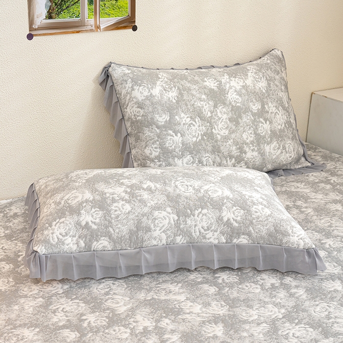 91家纺网 家纺一手货源 找家纺 冬然家纺2025新款冰豆豆榻榻米凉席 梦幻玫瑰-灰