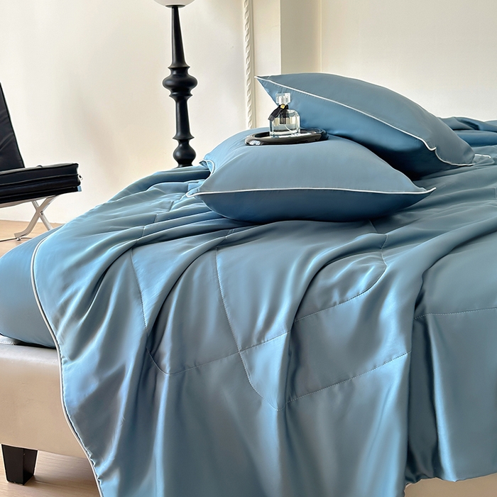 91家纺网 家纺一手货源 找家纺 百寐 2025新款60S兰精天丝夏被系列 管兰+碳灰