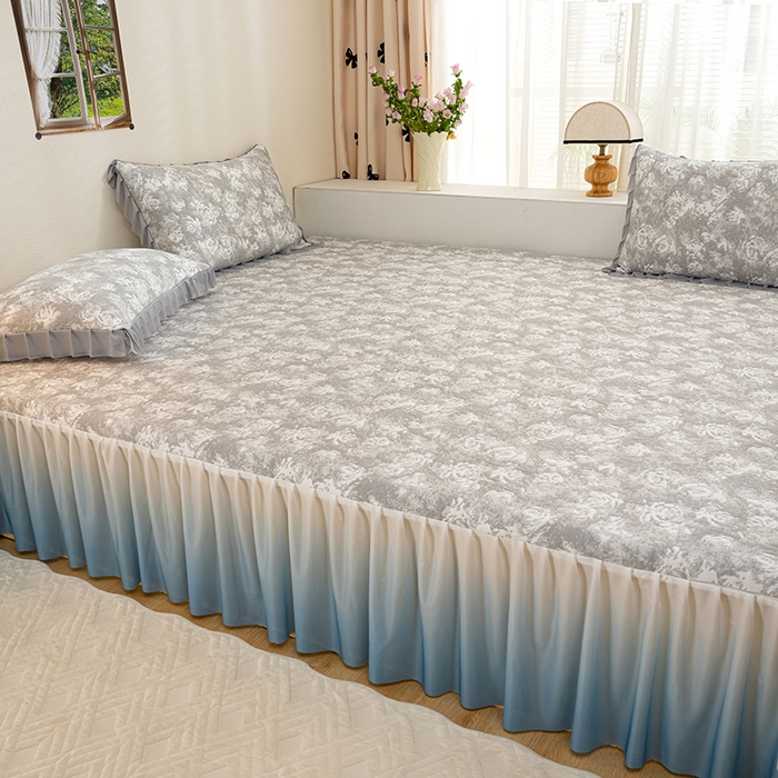 91家纺网 家纺一手货源 找家纺 冬然家纺2025新款冰豆豆榻榻米凉席 梦幻玫瑰-灰