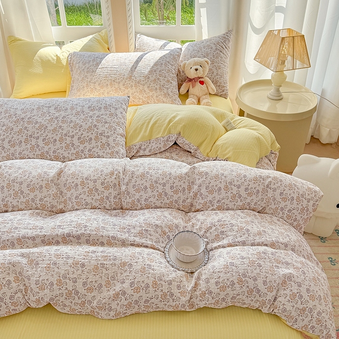 91家纺网 家纺一手货源 找家纺 壹号库 2025新款A类提花有氧彩竺绵四件套 春和