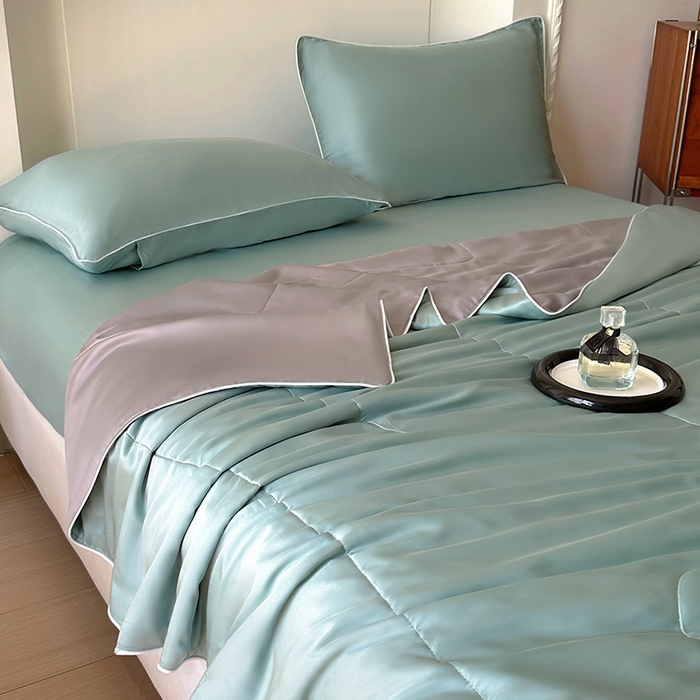 91家纺网 家纺一手货源 找家纺 百寐 2025新款60S兰精天丝夏被系列 芬兰+碳灰