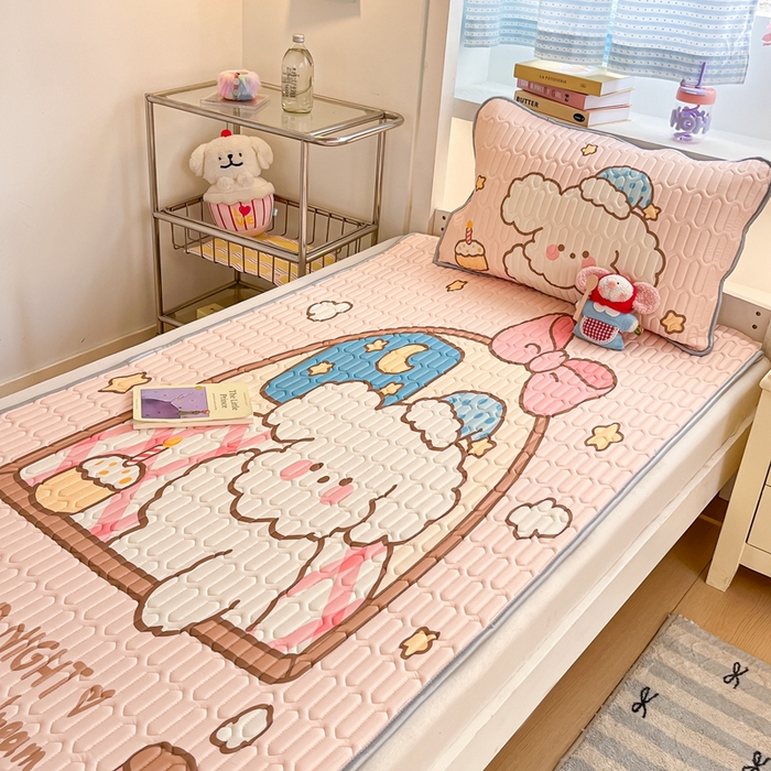 91家纺网 家纺一手货源 找家纺 川悦生活 2025新款大阪宿舍凉感丝凉席 晚安夏洛