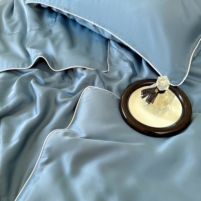 91家纺网 家纺一手货源 找家纺 百寐 2025新款60S兰精天丝夏被系列 管蓝